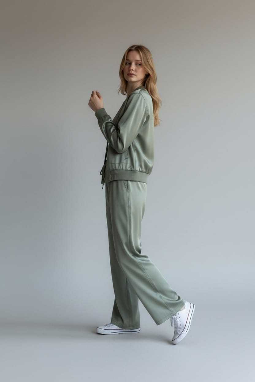 Valencia Silk Co-Ord Set – Sage Green