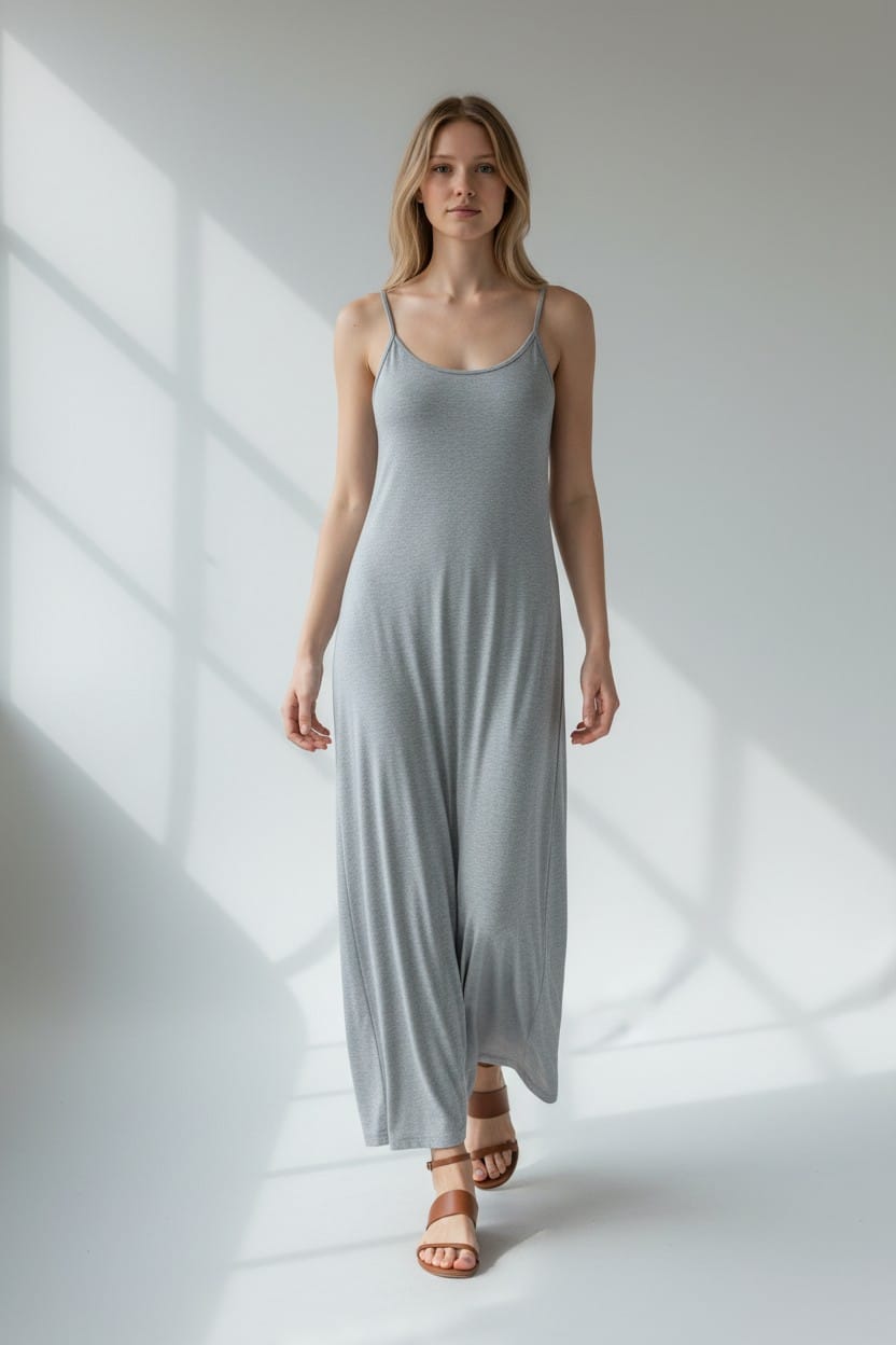 BareFlow Maxi Dress – Heather Grey