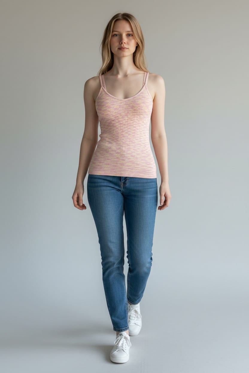 Blush Mélange Top - Pink