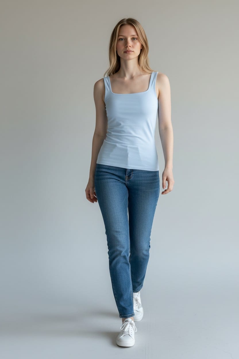 Azure Sculpt Tank - Baby Blue