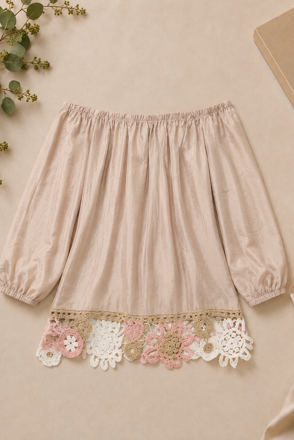 Pastel Crochet Trimmed Blouse