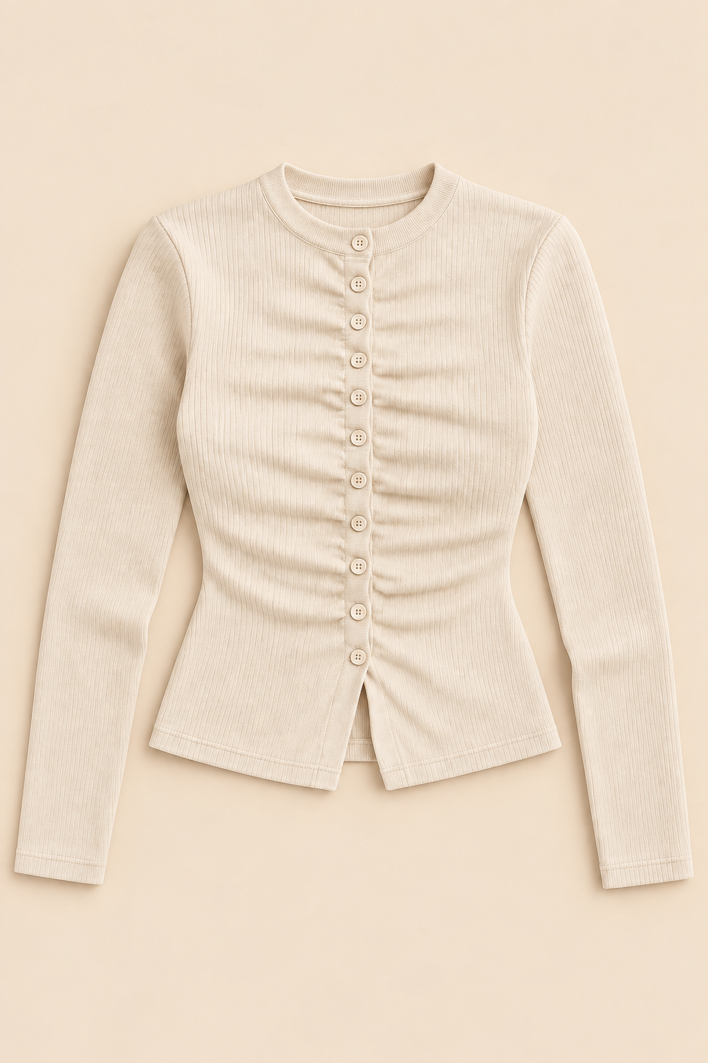 Pippa Ruched Cardigan – Cream