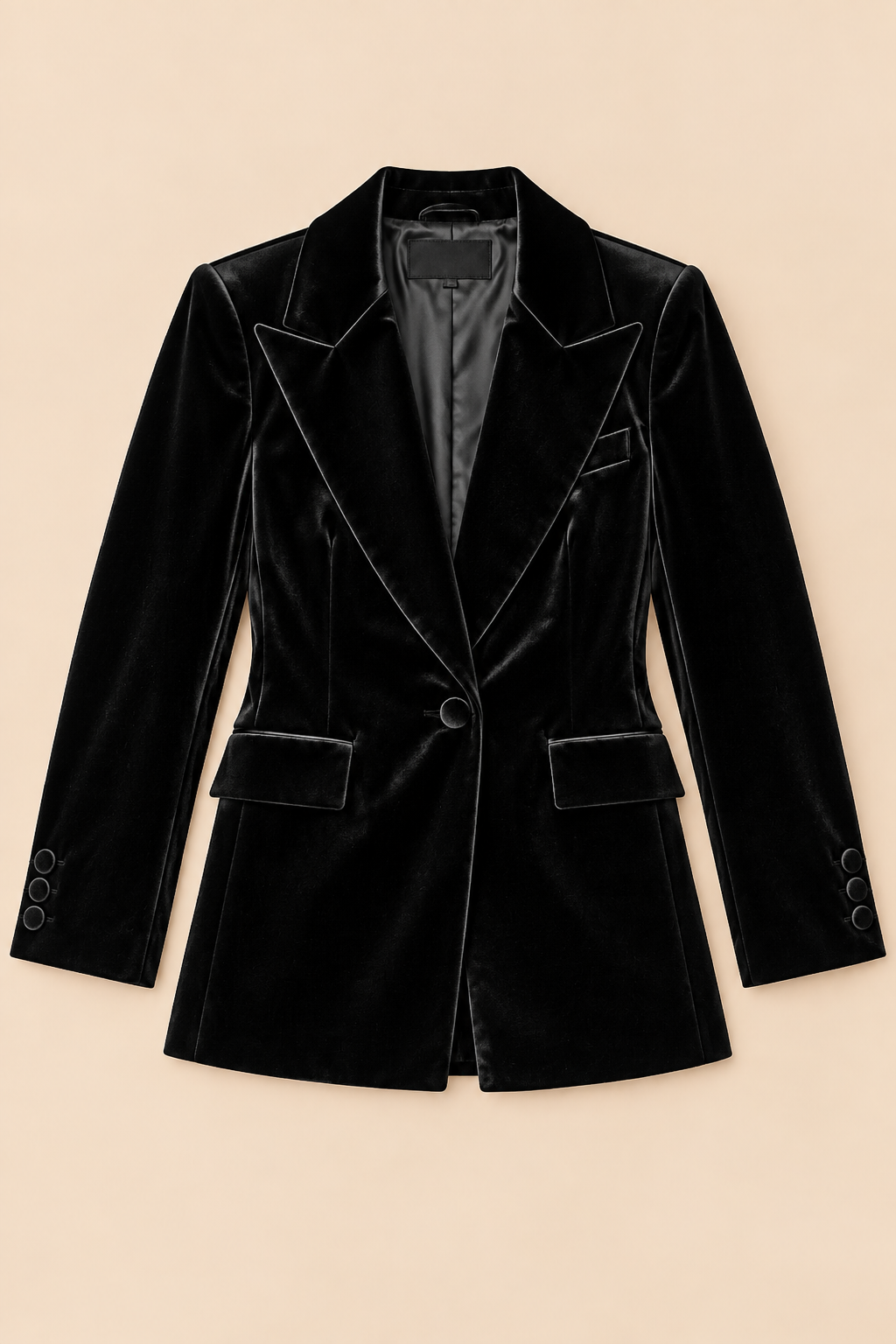 Romy Velvet Blazer – Black