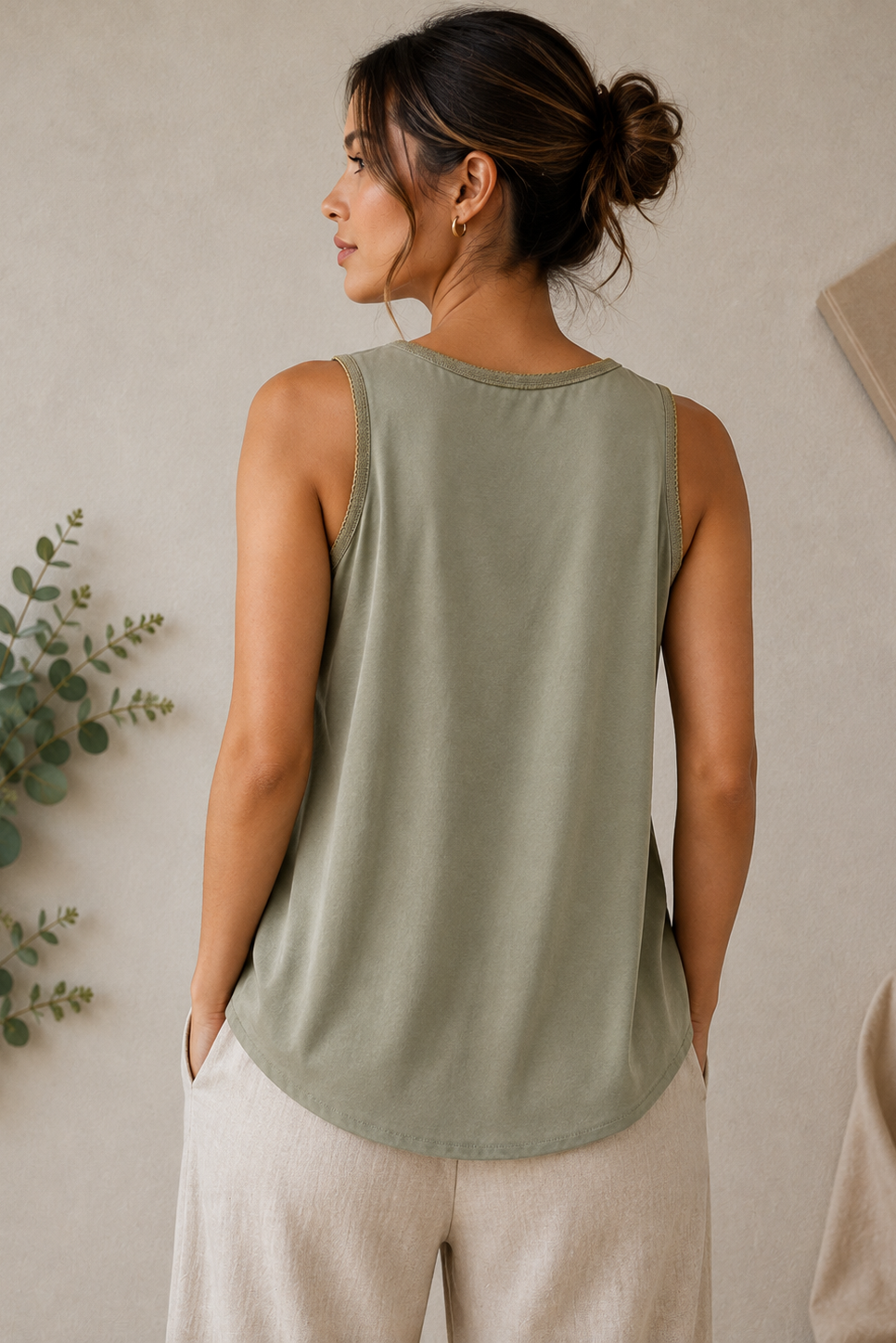 Sage Silk Tank Top