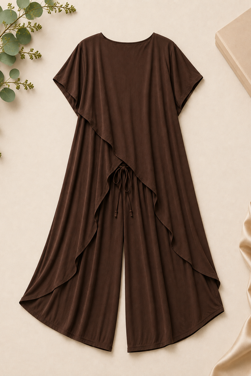 Sienna Muse Satin Co-Ord - Brown