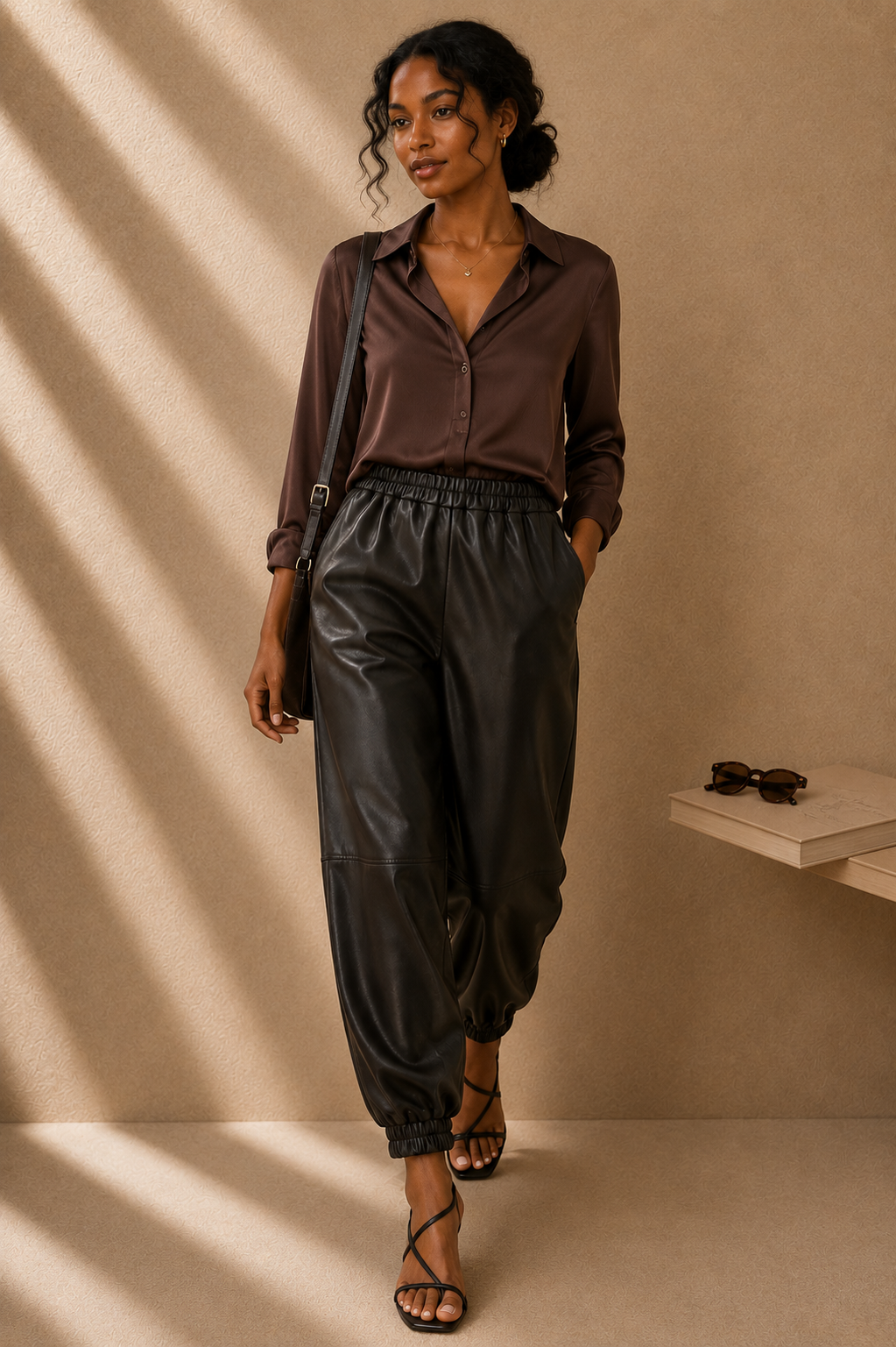Soho Leather Joggers – Black