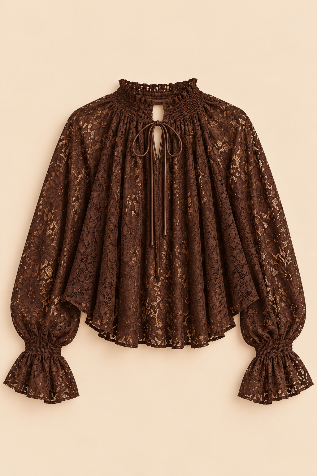 Tilly Lace Blouse – Brown