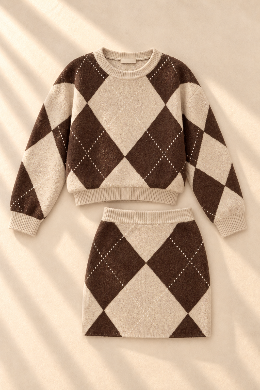 Valenne Knit Set - Cream/Coffee