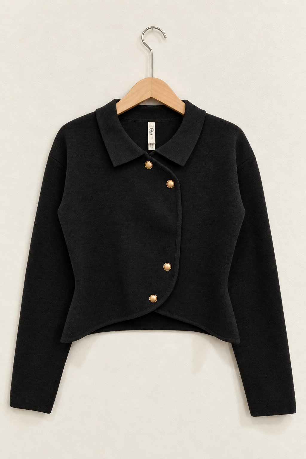 Vesper Asymmetric Cardigan – Black