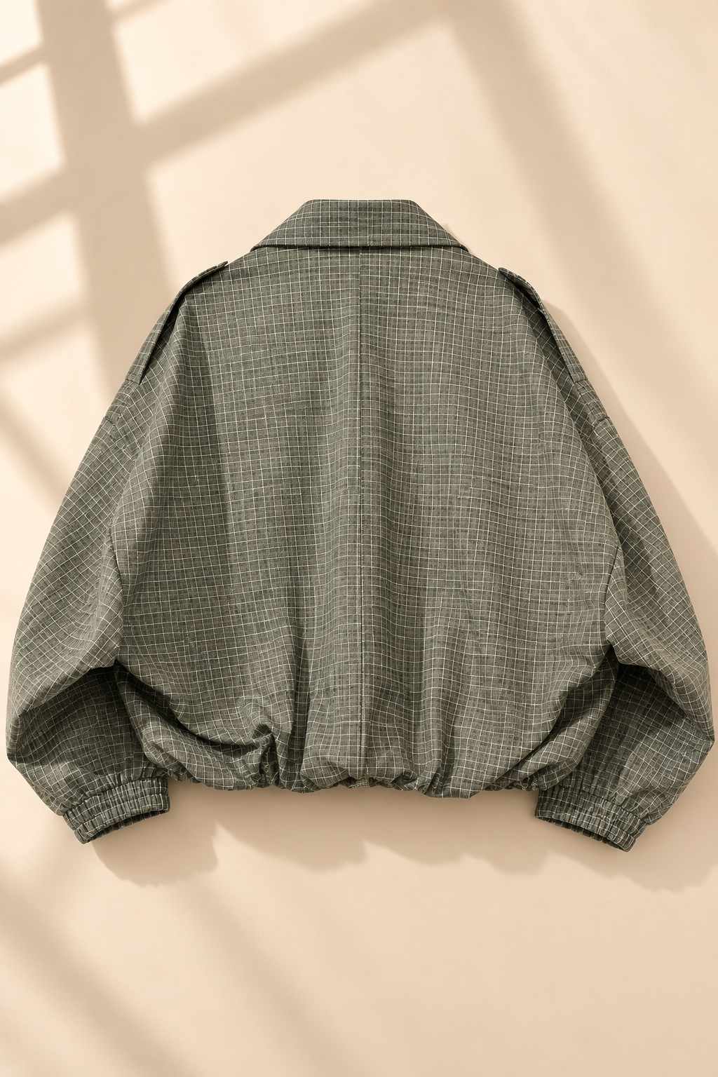 Veyra Check Cropped Jacket – Green