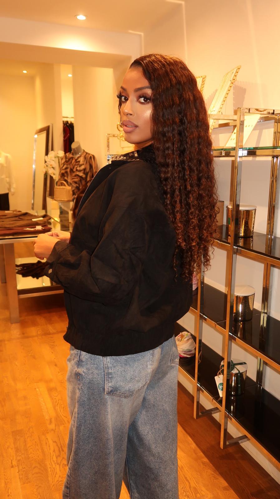 Eclipse Leather-Trim Bomber