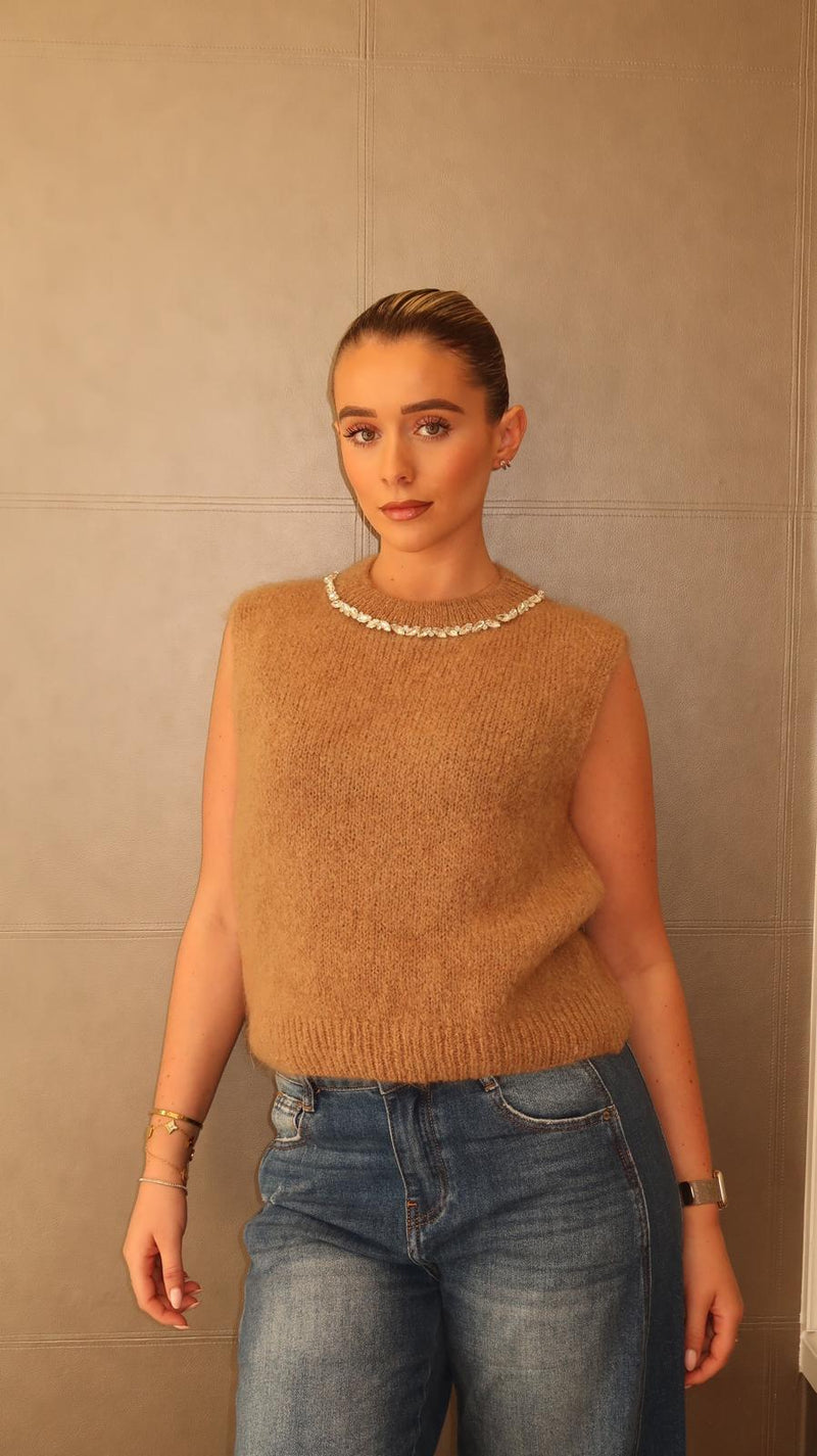 Virelle Gem-Knit Vest