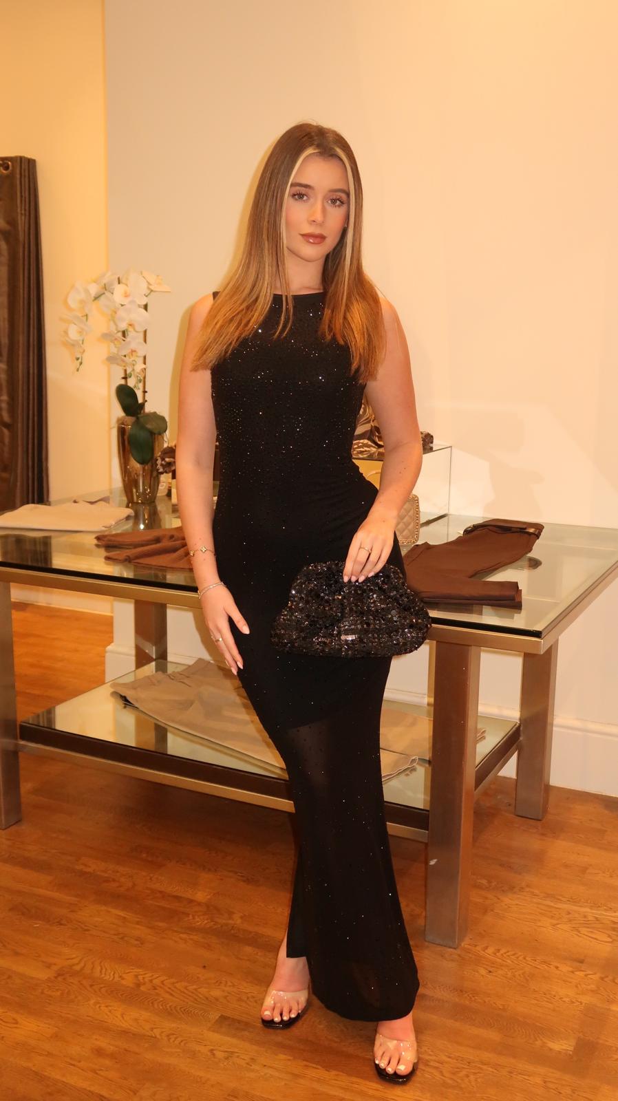 Alara Glitter Mesh Dress