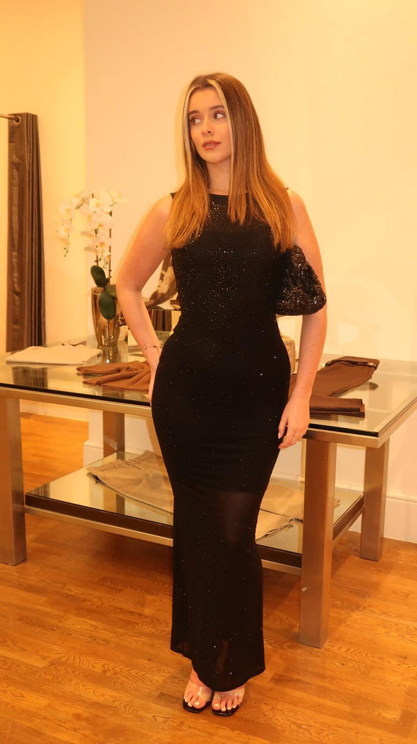 Alara Glitter Mesh Dress