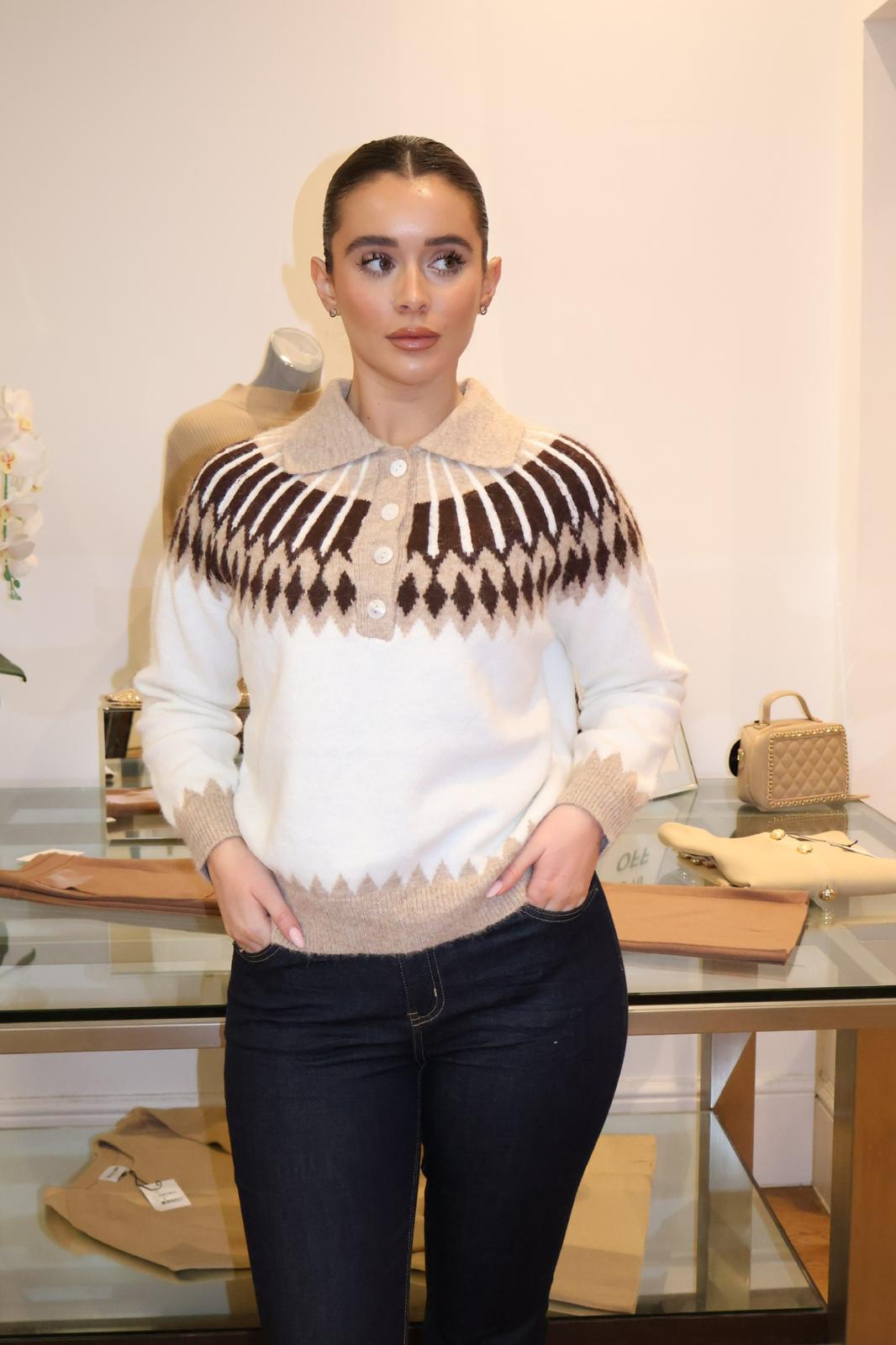 Nordic Collar Jumper | Oatmeal