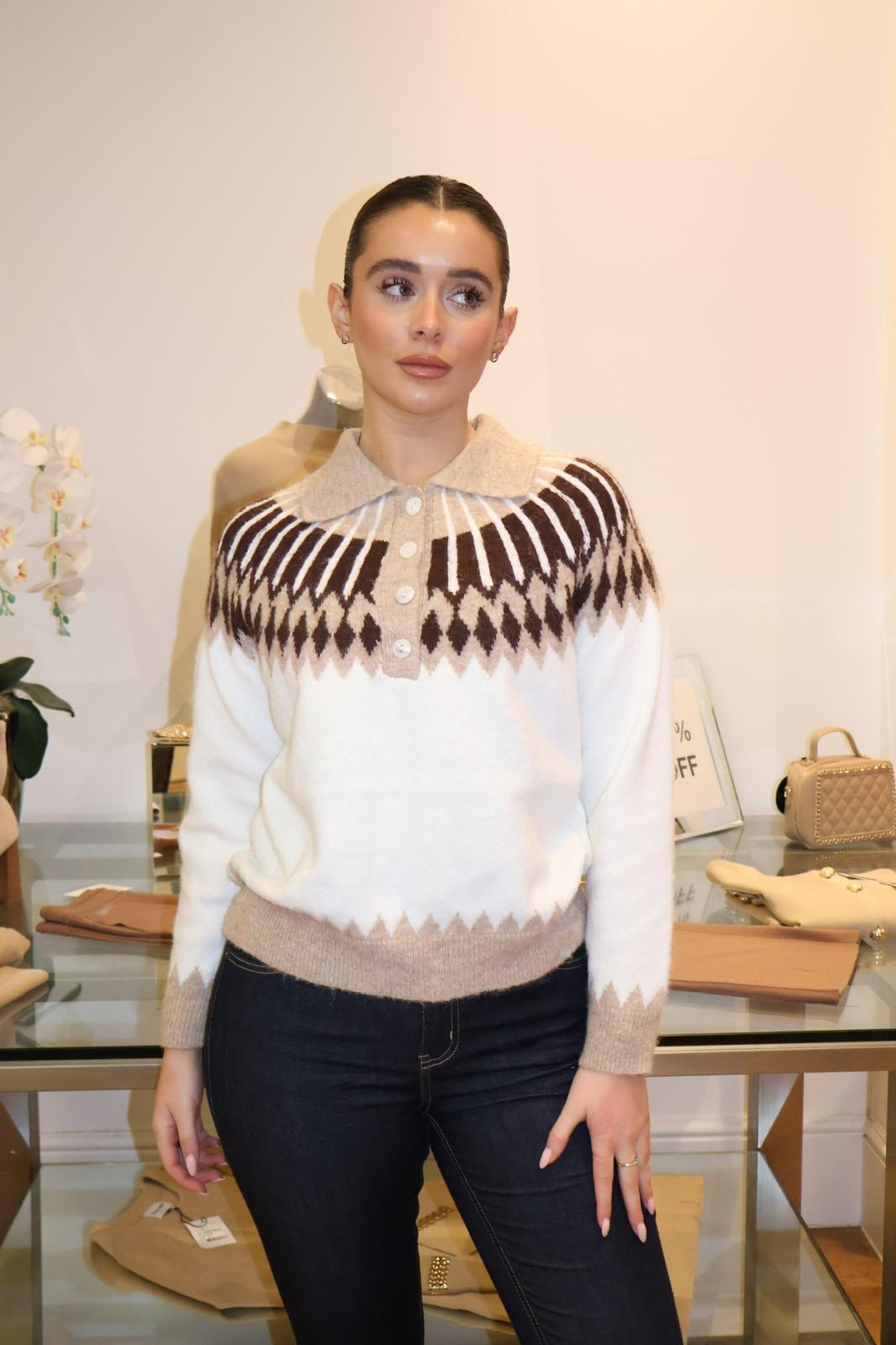 Nordic Collar Jumper | Oatmeal