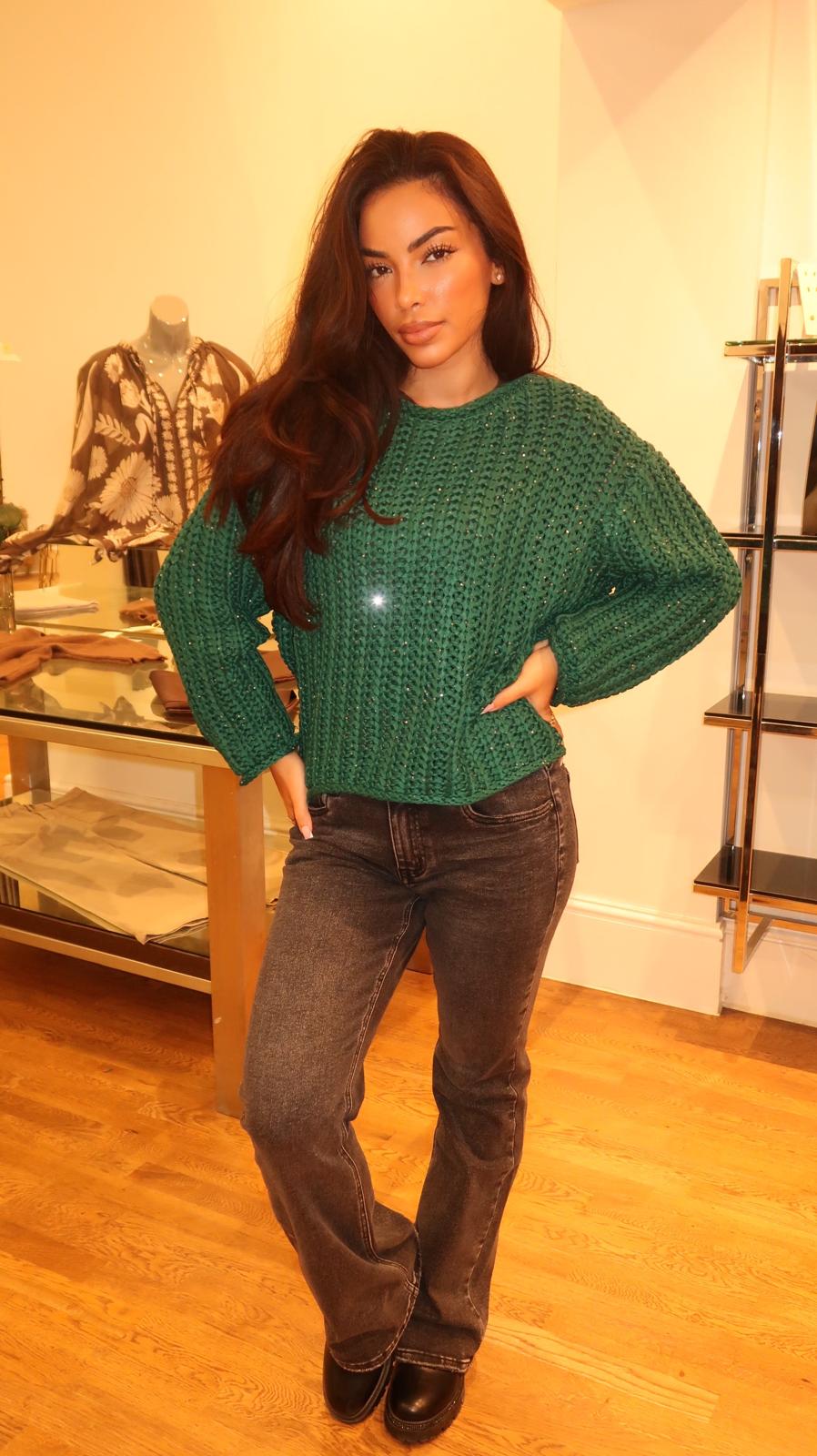 Lila Shimmer Knit Sweater