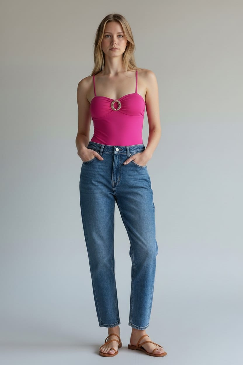 LuxeRing Multiwear Bodysuit – Hibiscus Fuchsia