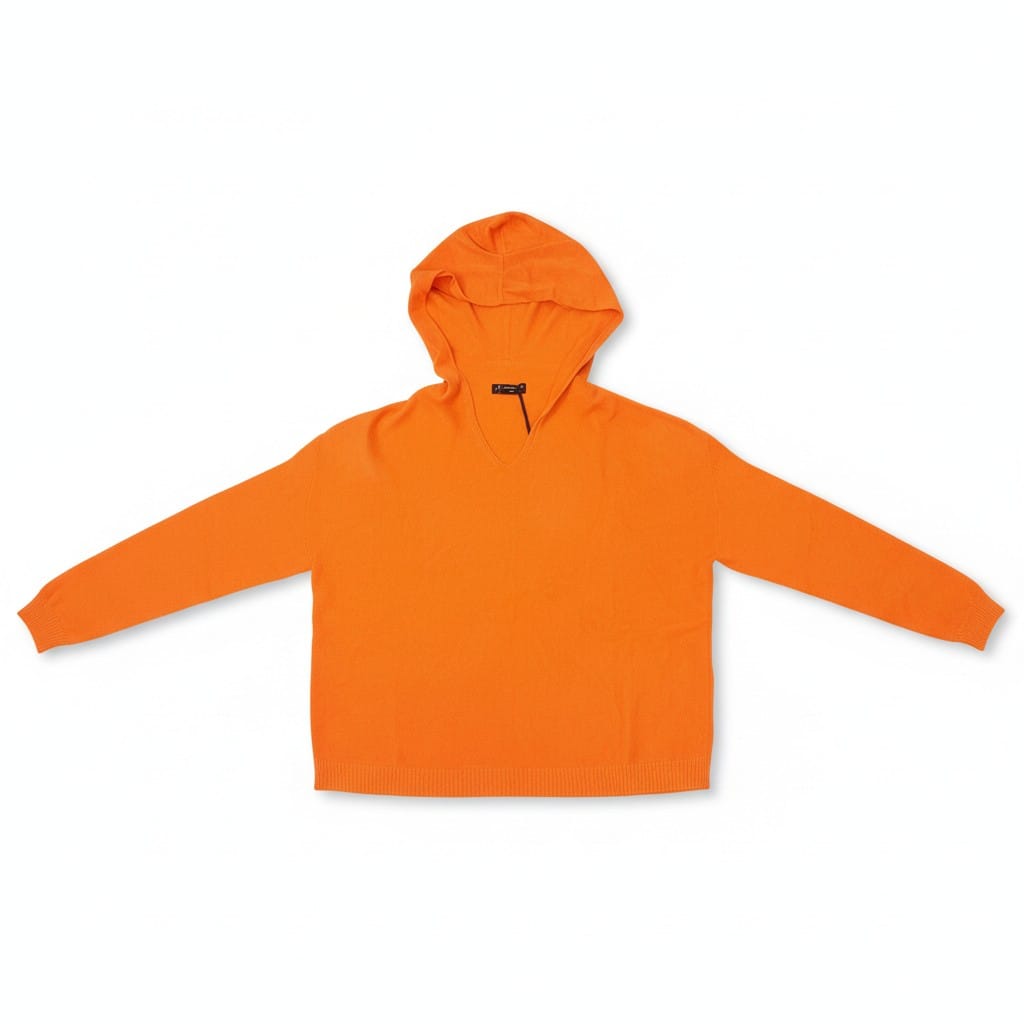 SoftForm Relaxed Knit Hoodie – Bright Orange