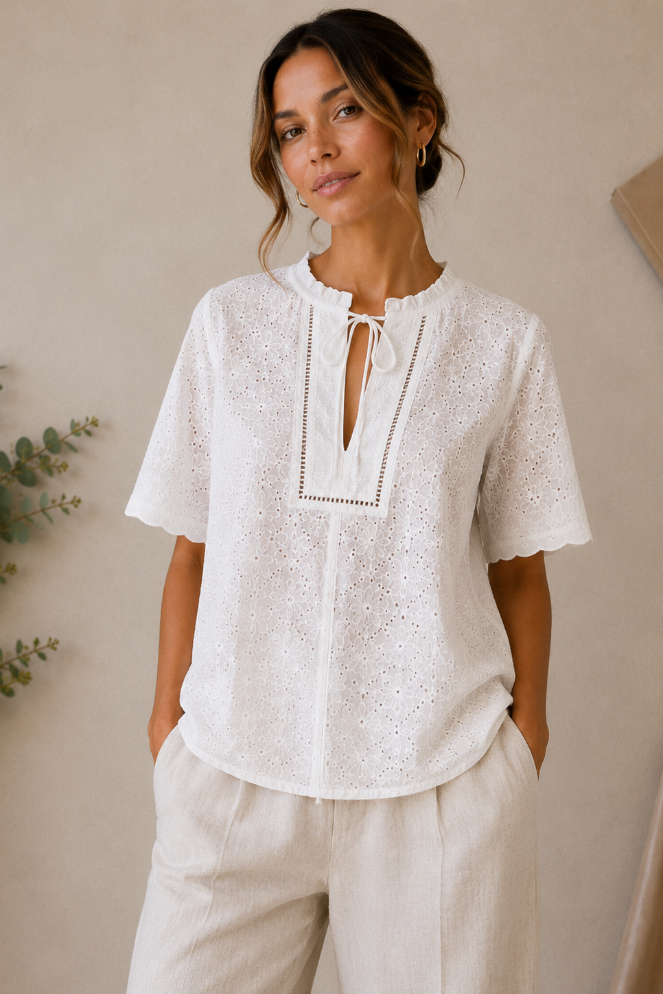 White Eyelet Blouse