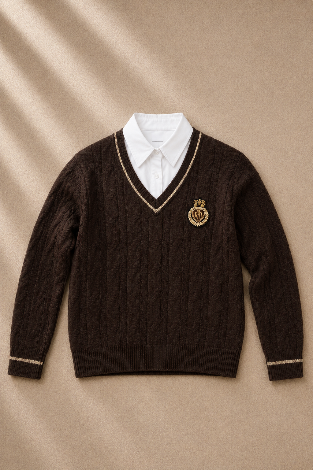 Windsor Crest Knit Jumper – Chocolate